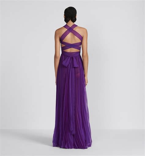 Dior Dream Long Dress Purple Silk Chiffon